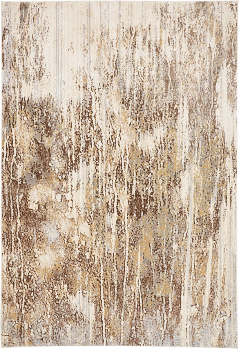 514715 10 x 14 ft. Tan Ivory & Brown Abstract Rectangle Area Rug