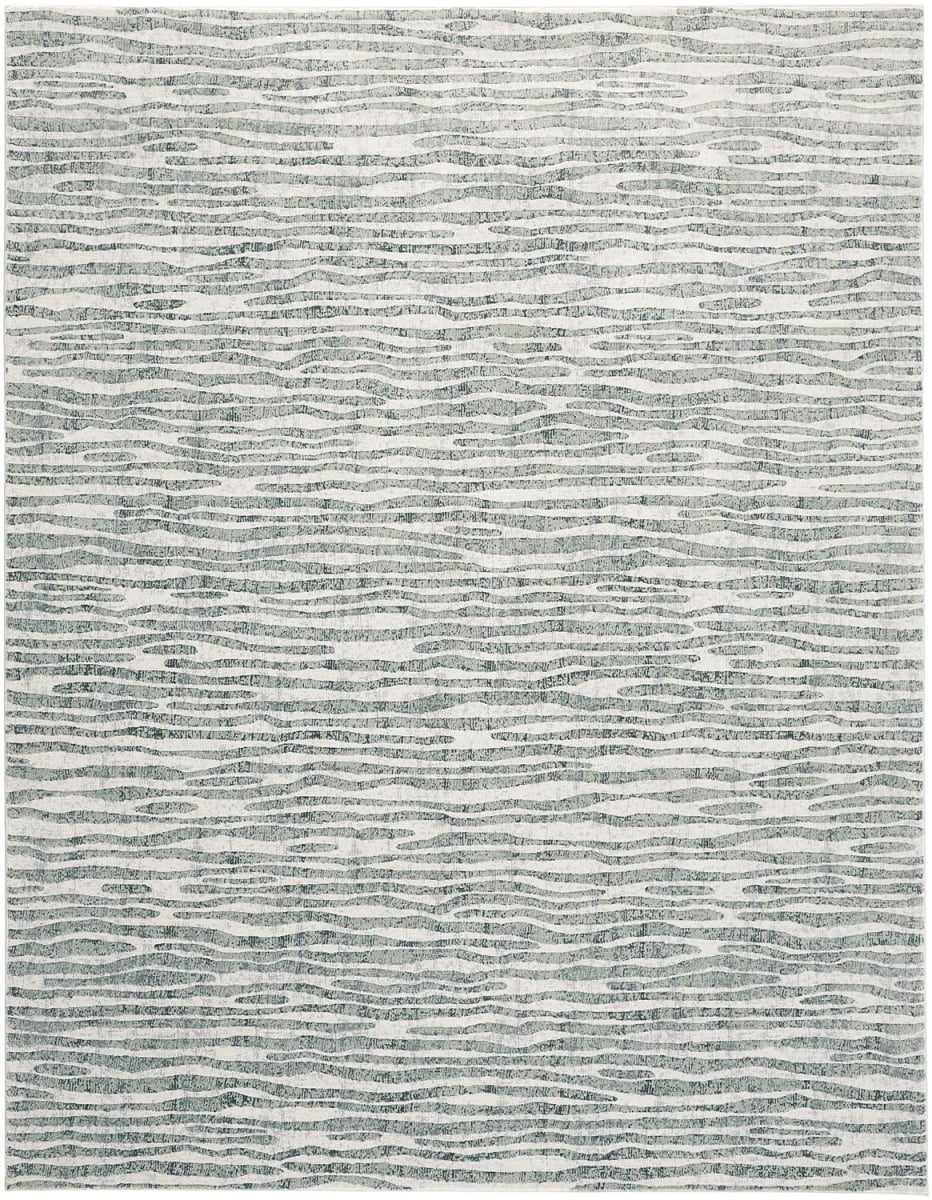 515319 3 x 5 ft. Gray Green & Ivory Striped Distressed Stain Resistant Rectangle Area Rug