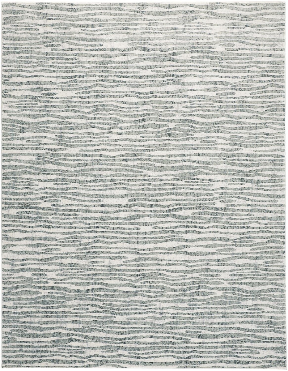 515320 5 x 8 ft. Gray Green & Ivory Striped Distressed Stain Resistant Rectangle Area Rug