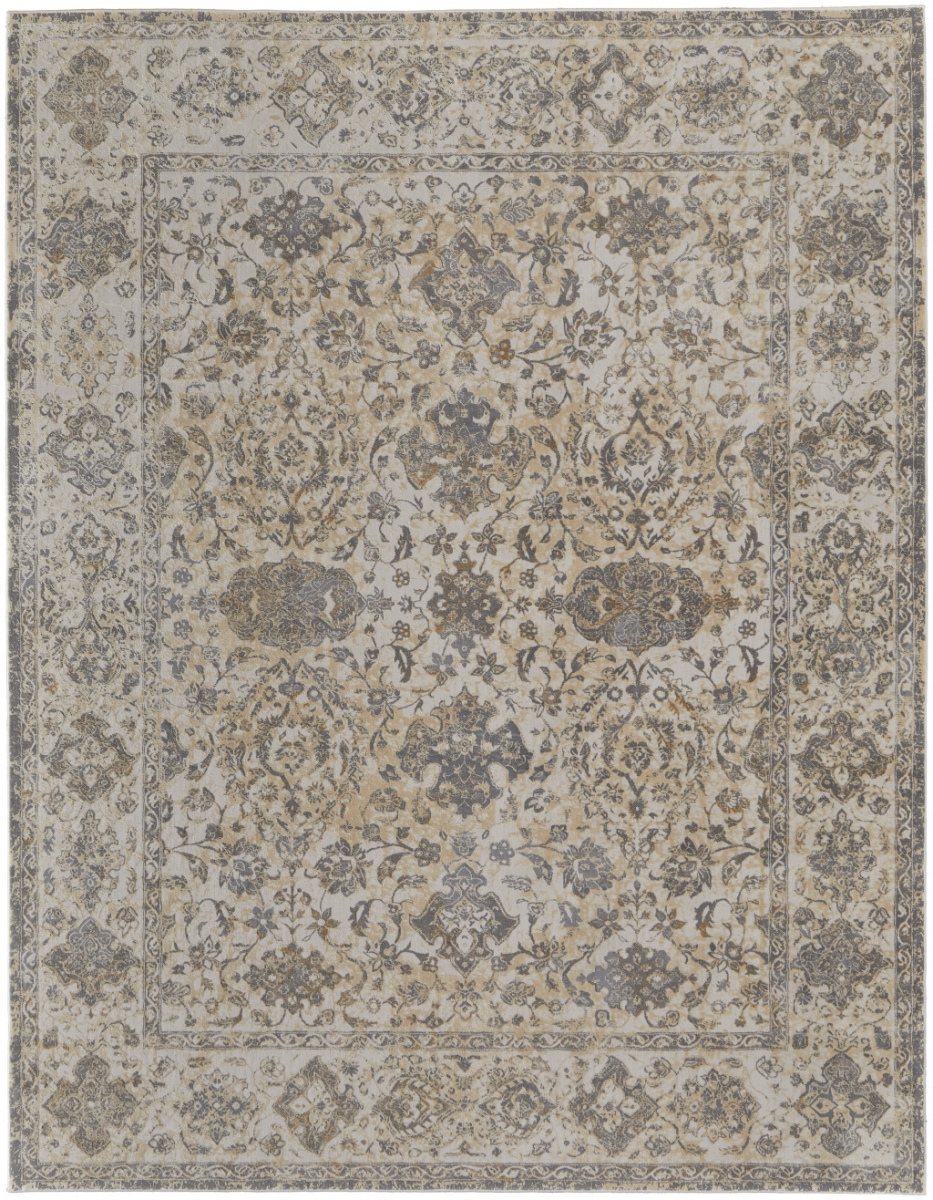 515504 4 x 6 ft. Ivory Tan & Gray Power Loom Rectangle Area Rug