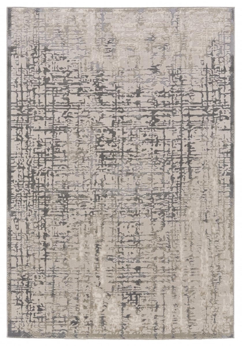515536 2 x 3 ft. Gray & Ivory Abstract Stain Resistant Rectangle Area Rug