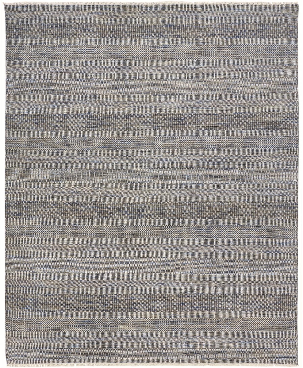 513869 2 x 3 ft. Silver Wool Striped Hand Knotted Rectangle Area Rug -  HomeRoots