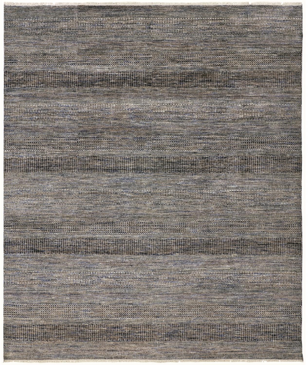 513870 8 x 10 ft. Gray Wool Striped Hand Knotted Rectangle Area Rug