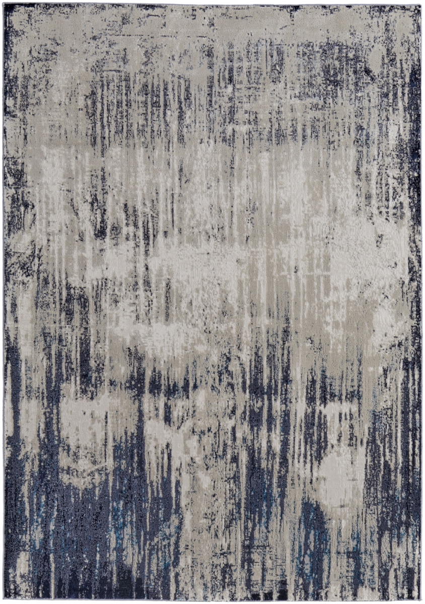 12 x 15 ft. Tan Blue & Ivory Abstract Power Loom Distressed Rectangle Area Rug - Tan Blue and Ivory - 12 x 15 ft.