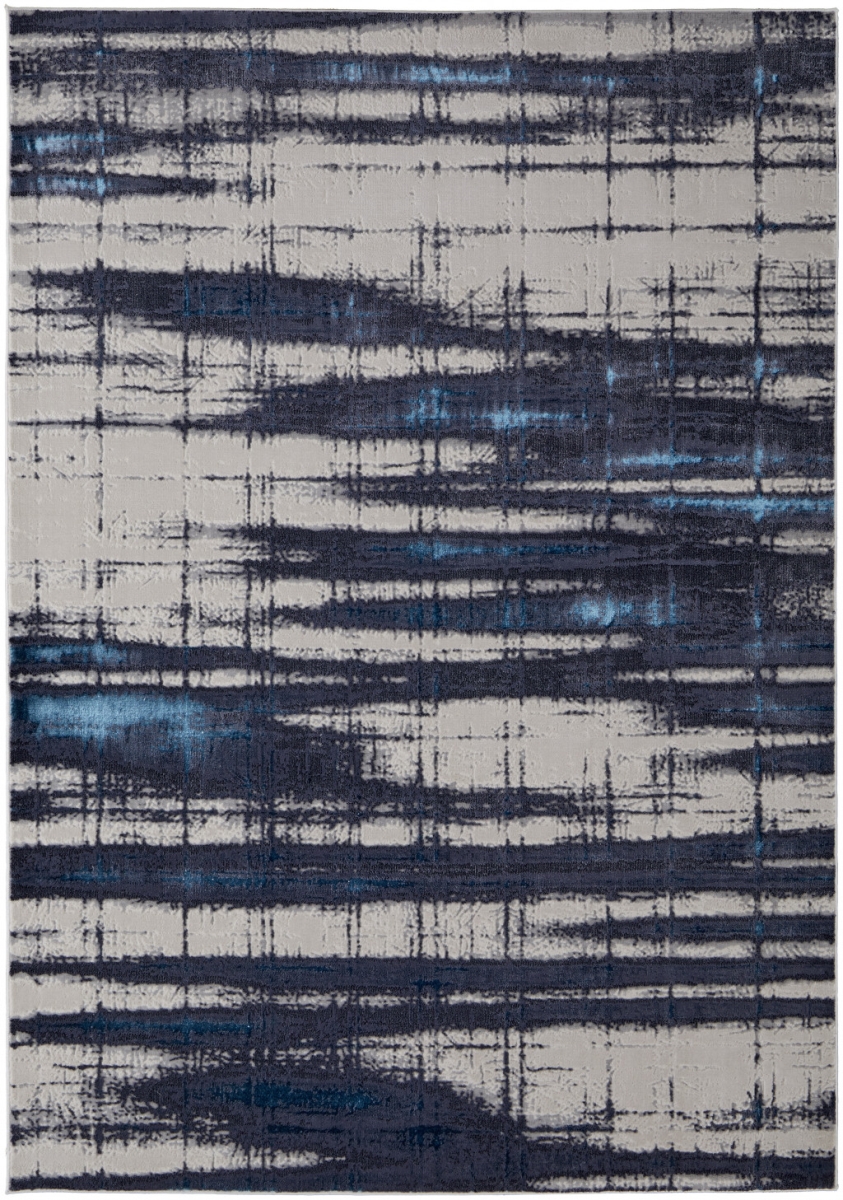 8 x 10 ft. Ivory Blue & Gray Abstract Power Loom Distressed Rectangle Area Rug - Ivory Blue and Gray - 8 x 10 ft.