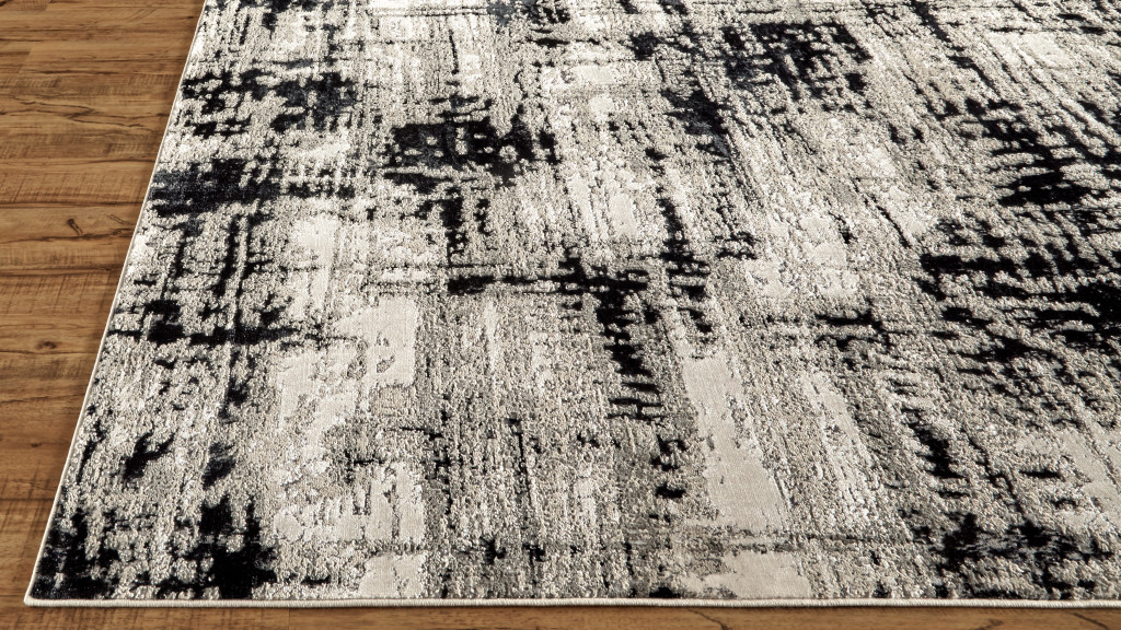 515297 2 x 3 ft. Black White & Gray Stain Resistant Rectangle Area Rug