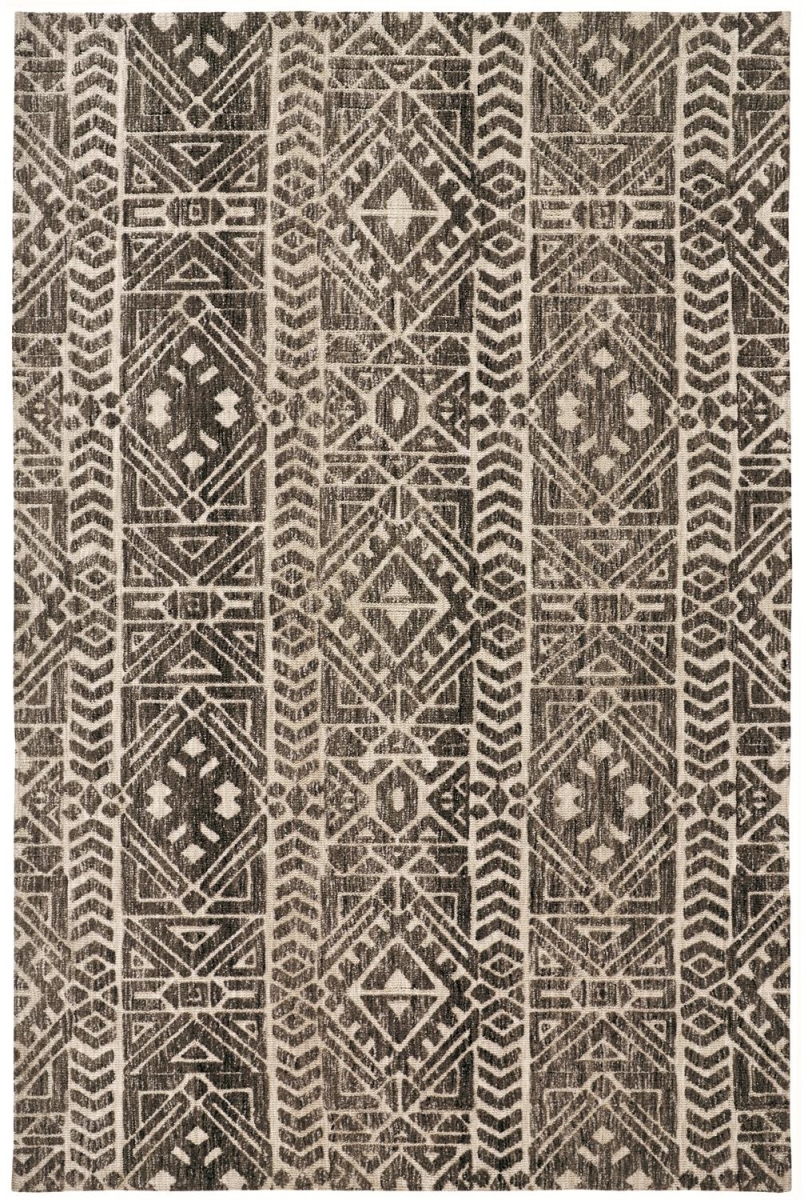 515311 4 x 6 ft. Brown Taupe & Ivory Striped Stain Resistant Rectangle Area Rug