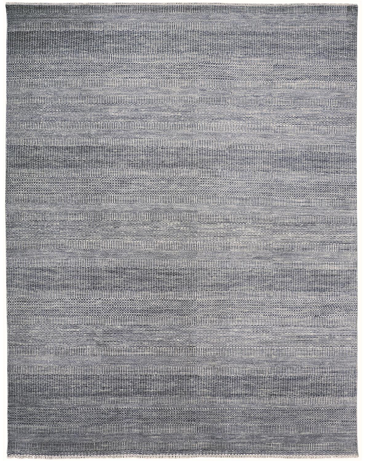 2 x 3 ft. Silver Wool Striped Hand Knotted Rectangle Area Rug - Silver - 2 x 3 ft.