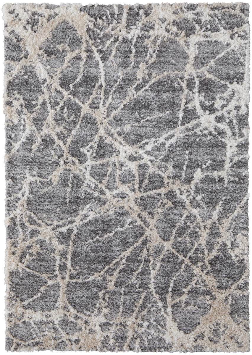 514523 8 x 10 ft. Gray & Ivory Abstract Power Loom Rectangle Area Rug