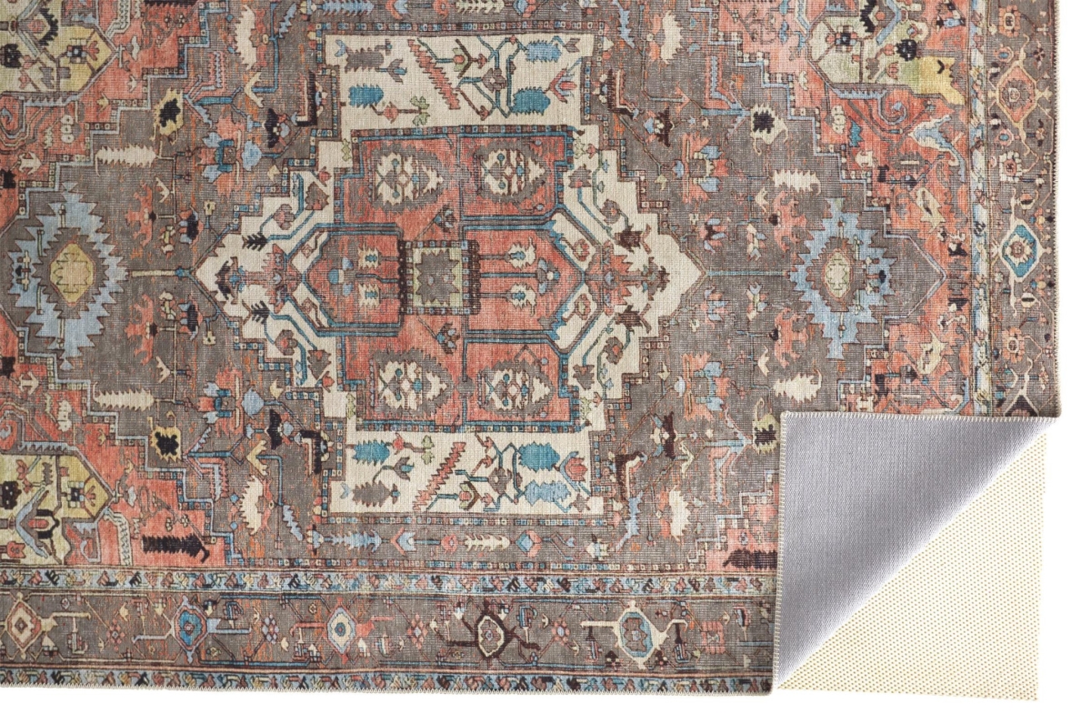 8 x 10 ft. Taupe Red & Brown Floral Rectangle Area Rug
