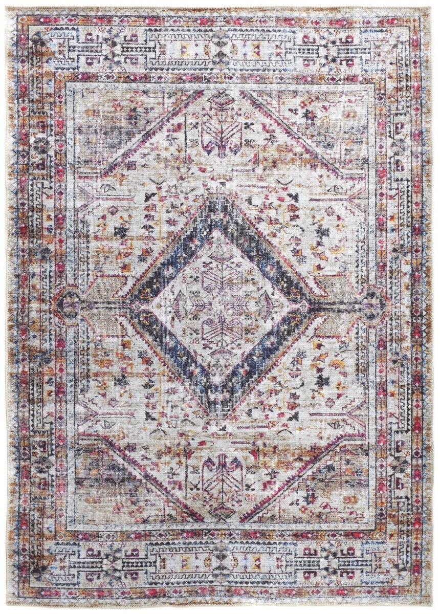 515081 8 x 10 ft. Ivory Red & Pink Abstract Rectangle Area Rug -  HomeRoots
