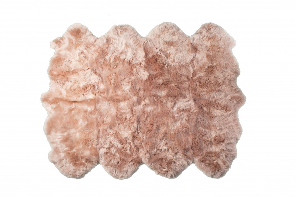Picture of HomeRoots 476629 6 x 6 ft. Wool Sheepskin Handmade Novelty Area Rug&#44; Pink