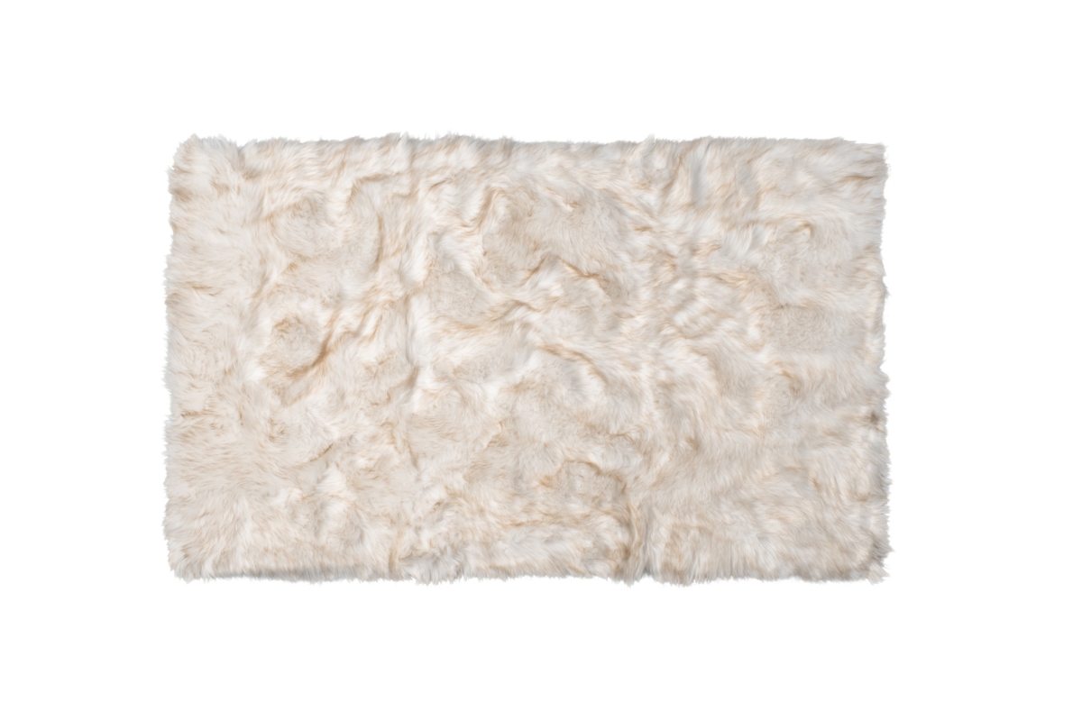 3 x 5 ft. Ombre Tan Faux Fur Washable Non Skid Rectangle Area Rug - GRADIENT TAN - 3' X 5'