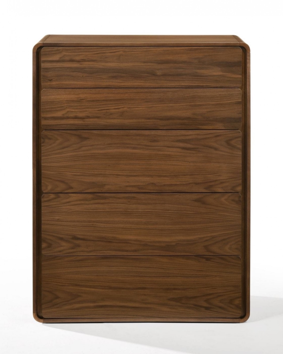 47.24 x 35.43 x 35.43 in. Walnut Solid Wood Five Drawers Standard Chest