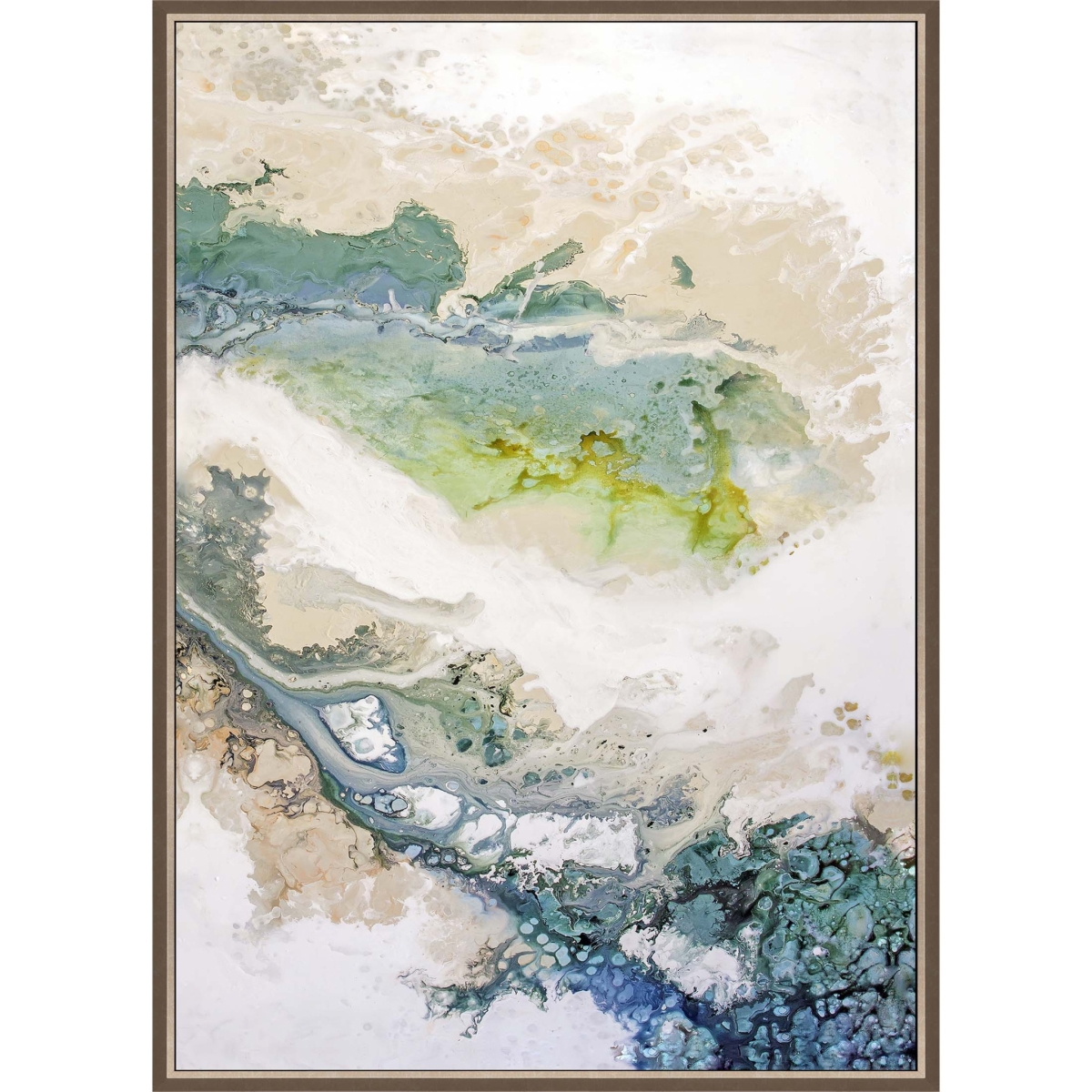 74 x 57 x 2 in. Minutiae Canvas Silver Floater Frame Print Wall Art