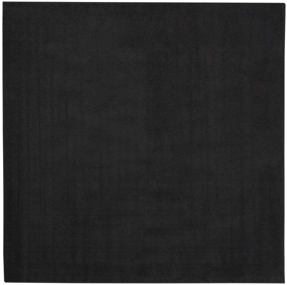 479443 7 x 7 ft. Black Non Skid Indoor & Outdoor Square Area Rug