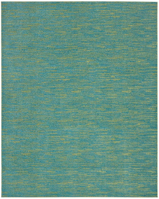 479449 10 x 14 ft. Striped Non Skid Indoor & Outdoor Rectangle Area Rug, Blue & Green
