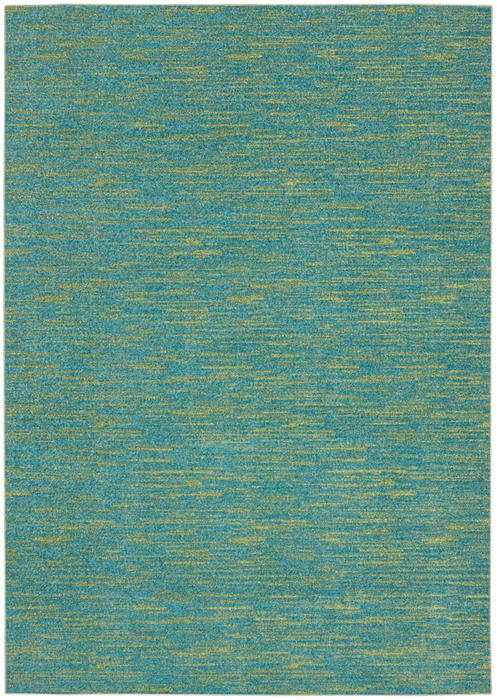479454 5 x 7 ft. Blue & Green Striped Non Skid Indoor & Outdoor Rectangle Area Rug