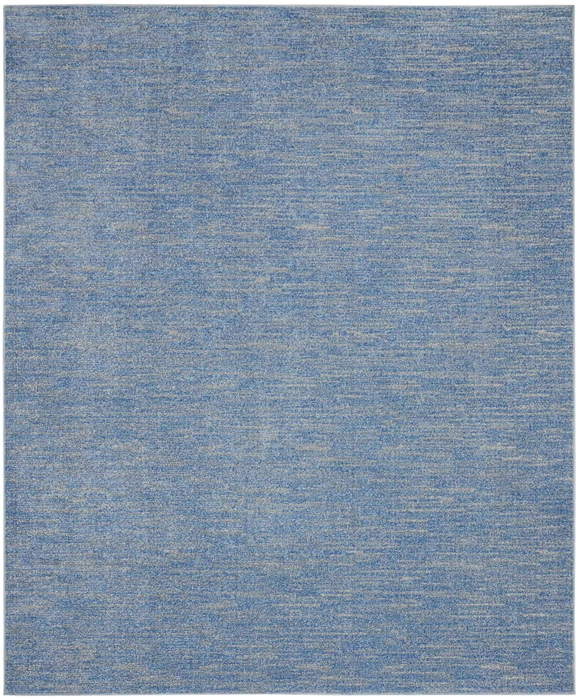 479462 10 x 14 ft. Striped Non Skid Indoor & Outdoor Rectangle Area Rug, Blue & Grey
