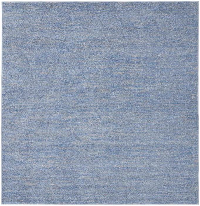 479469 7 x 7 ft. Blue & Gray Striped Non Skid Indoor & Outdoor Square Area Rug