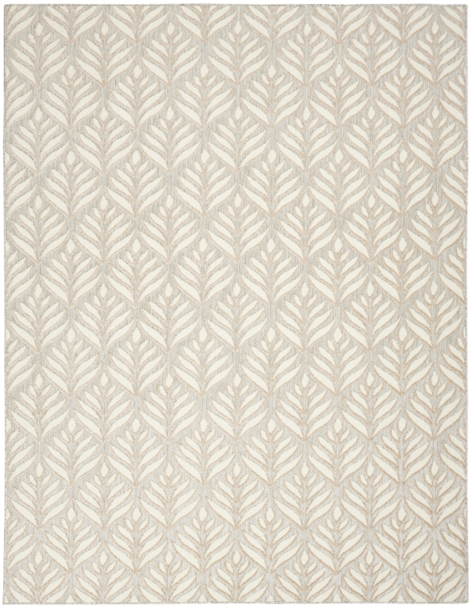 7 x 10 ft. Floral Stain Resistant Non Skid Rectangle Area Rug, Ivory & Grey