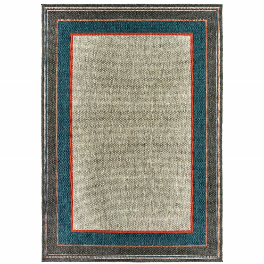 507672 5 x 7 ft. Gray Stain Resistant Indoor & Outdoor Rectangle Area Rug
