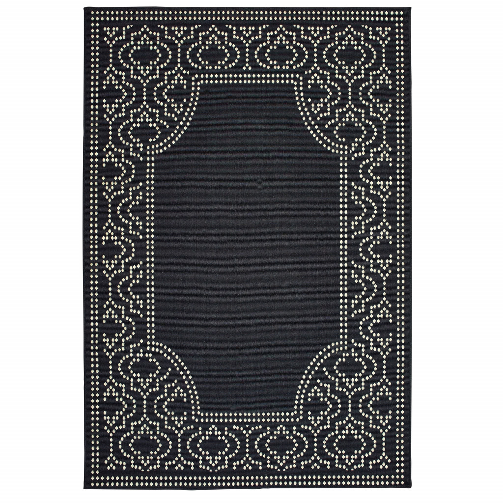 8 x 11 ft. Black Stain Resistant Indoor & Outdoor Rectangle Area Rug
