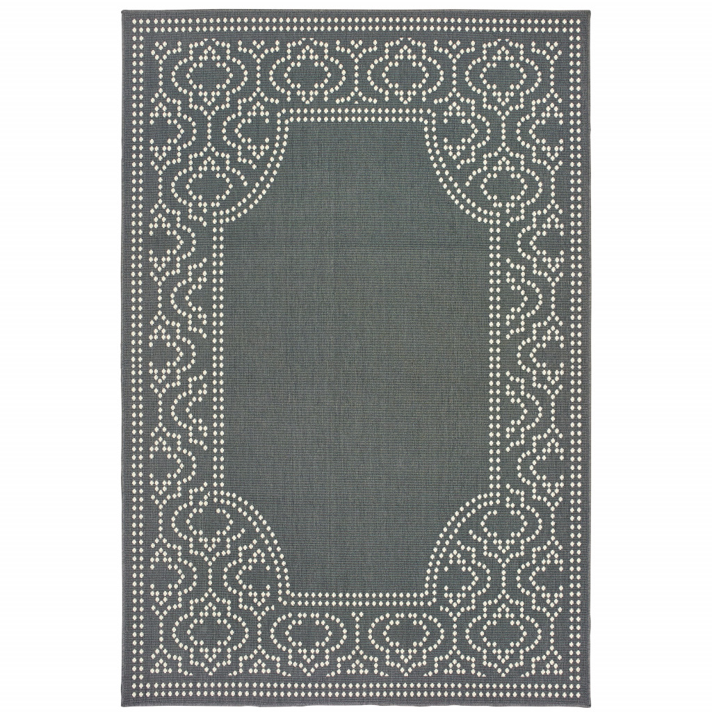 507690 6 x 9 ft. Gray Stain Resistant Indoor & Outdoor Rectangle Area Rug