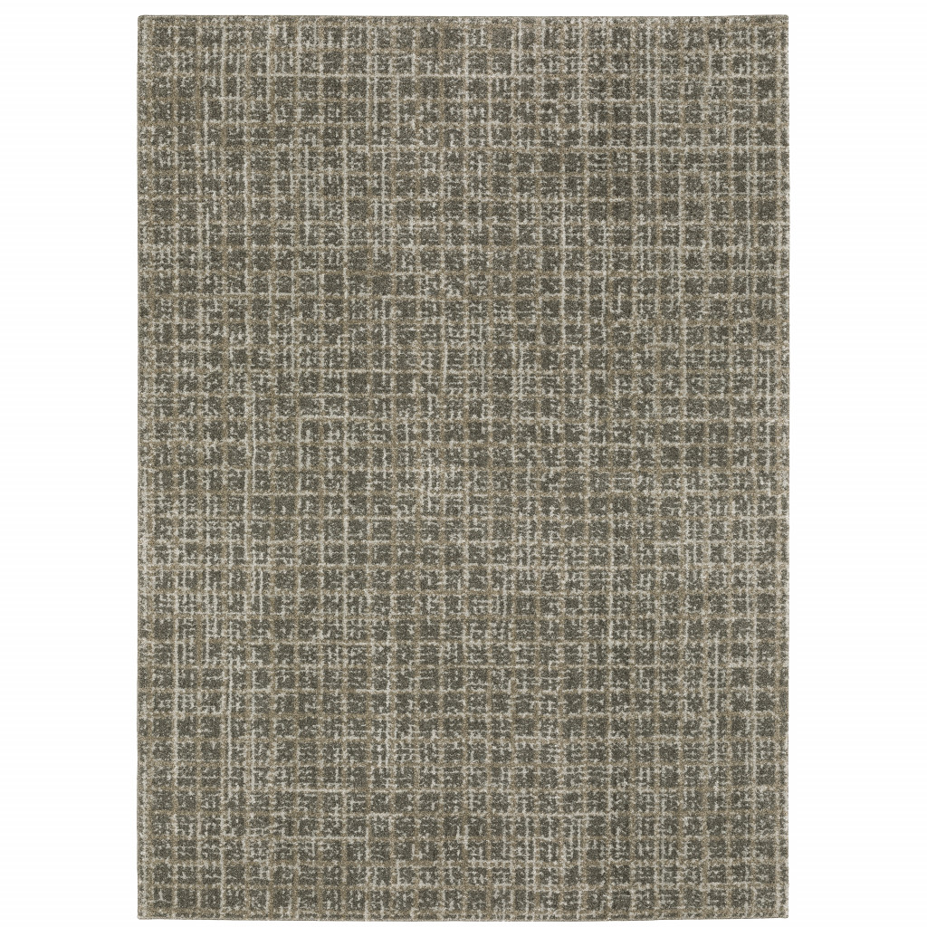 10 x 13 ft. Gray Tan & Beige Geometric Power Loom Stain Resistant Rectangle Area Rug - Gray Tan and Beige - 10 x 13 ft.