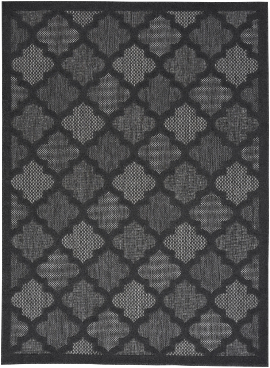 480393 5 x 7 ft. Charcoal Black Ikat Indoor & Outdoor Rectangle Area Rug