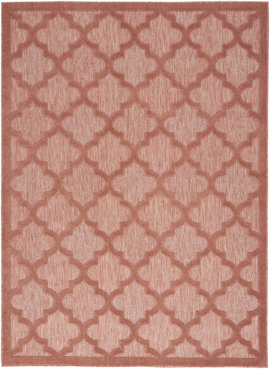 480395 5 x 7 ft. Coral Orange Ikat Indoor & Outdoor Rectangle Area Rug
