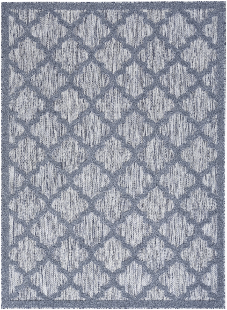 480397 5 x 7 ft. Denim Blue Ikat Indoor & Outdoor Rectangle Area Rug