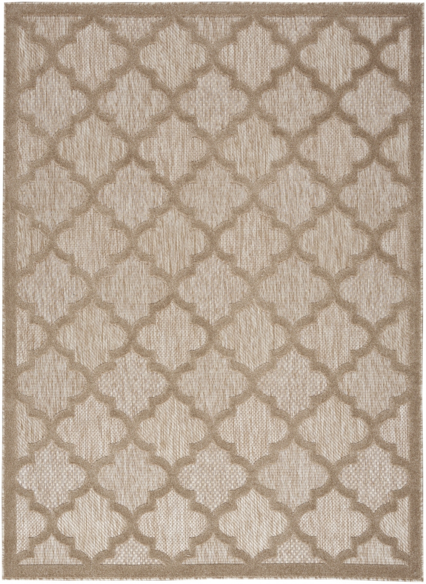 4 x 6 ft. Natural Beige Ikat Indoor & Outdoor Rectangle Area Rug - Beige