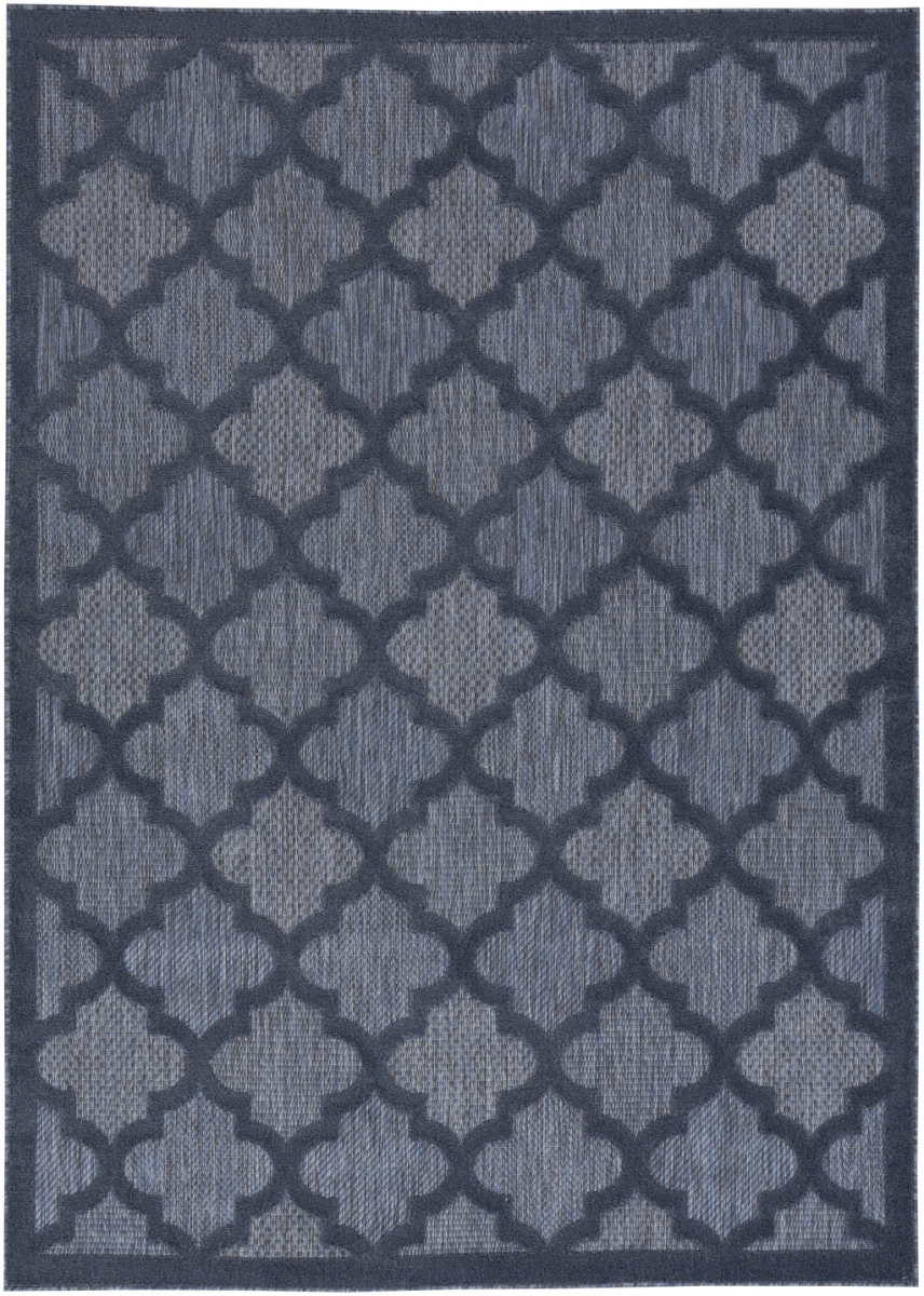 480403 5 x 7 ft. Navy Blue Ikat Indoor & Outdoor Rectangle Area Rug