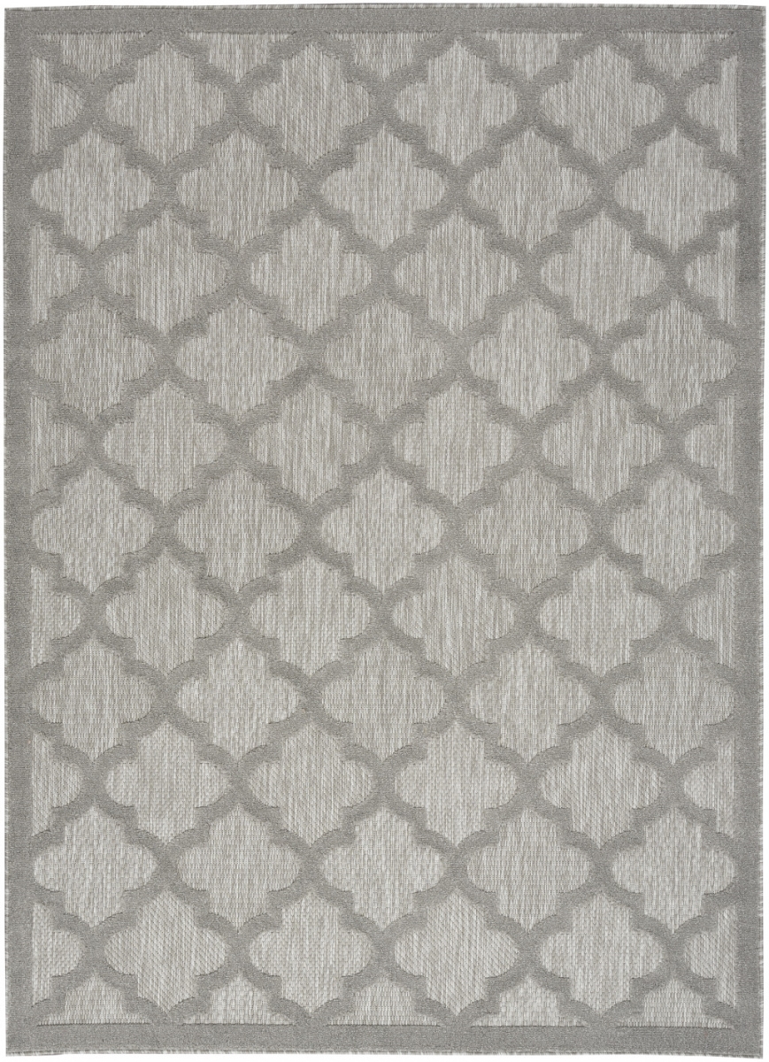 480405 5 x 7 ft. Silver Gray Ikat Indoor & Outdoor Rectangle Area Rug