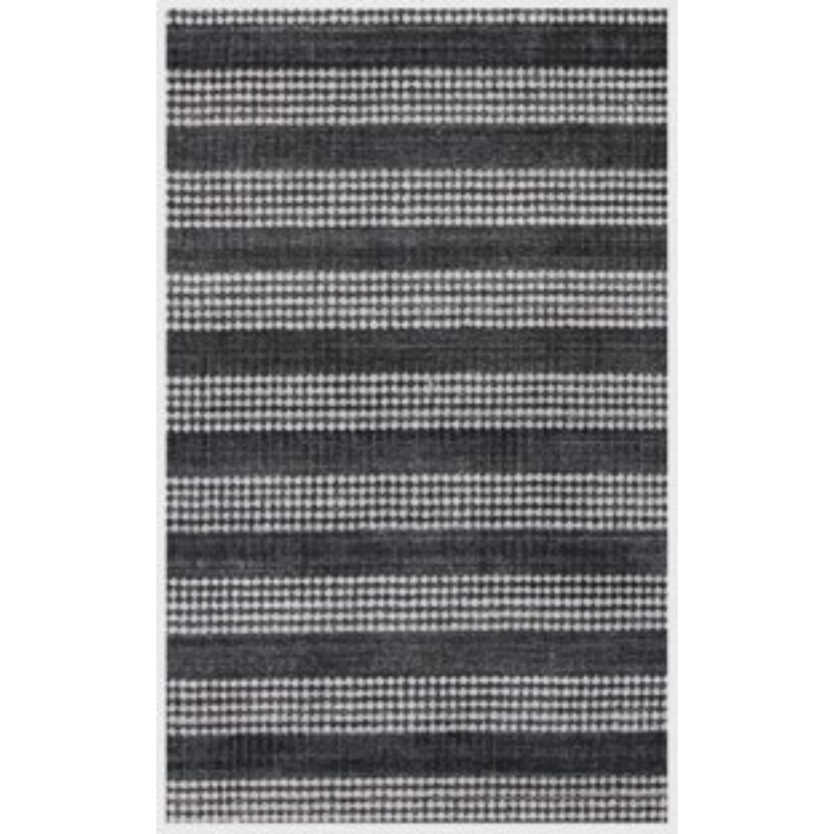9 x 12 ft. Black & White Striped Hand Loomed Rectangle Area Rug