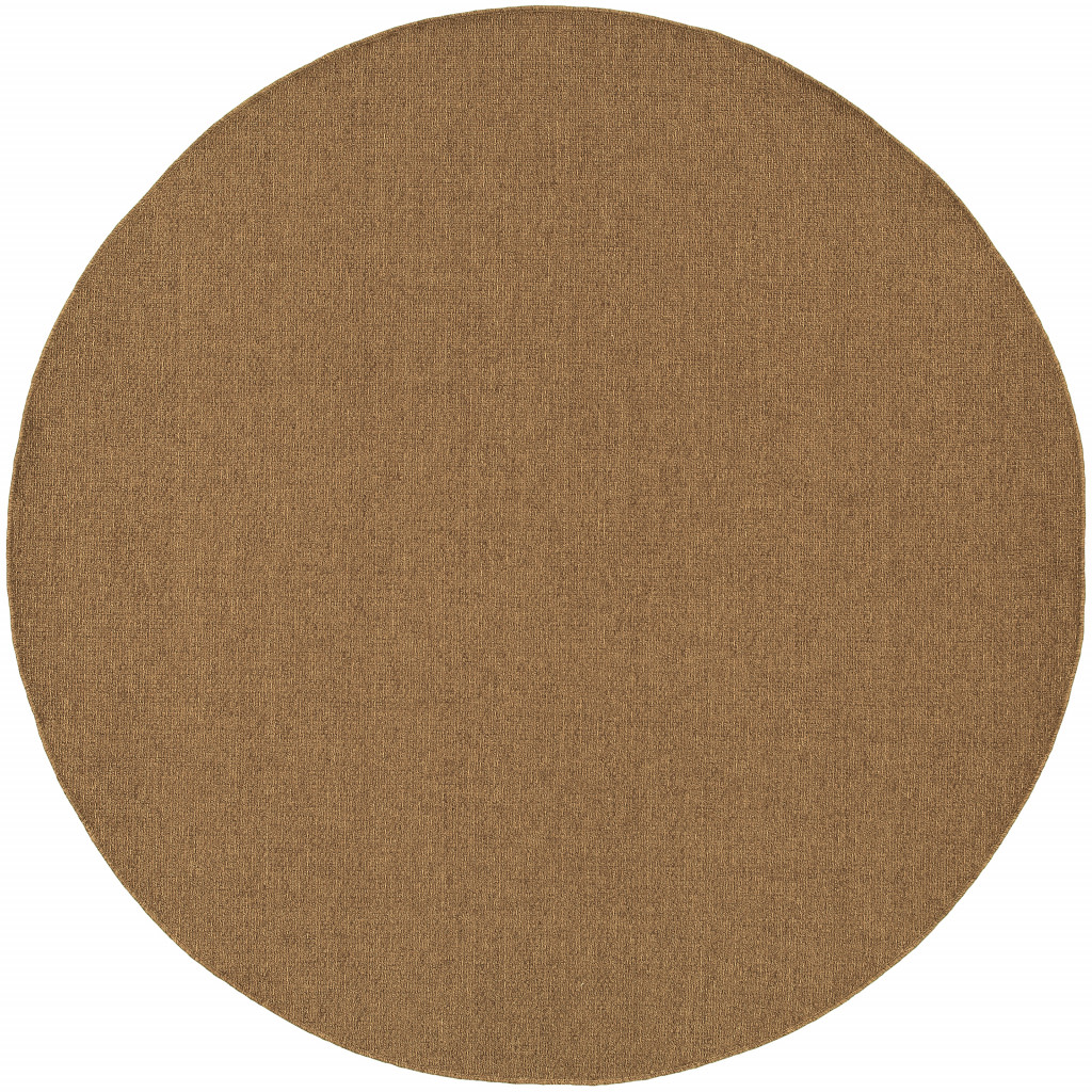 8 ft. Tan Stain Resistant Indoor & Outdoor Round Area Rug - Tan - 8 ft.