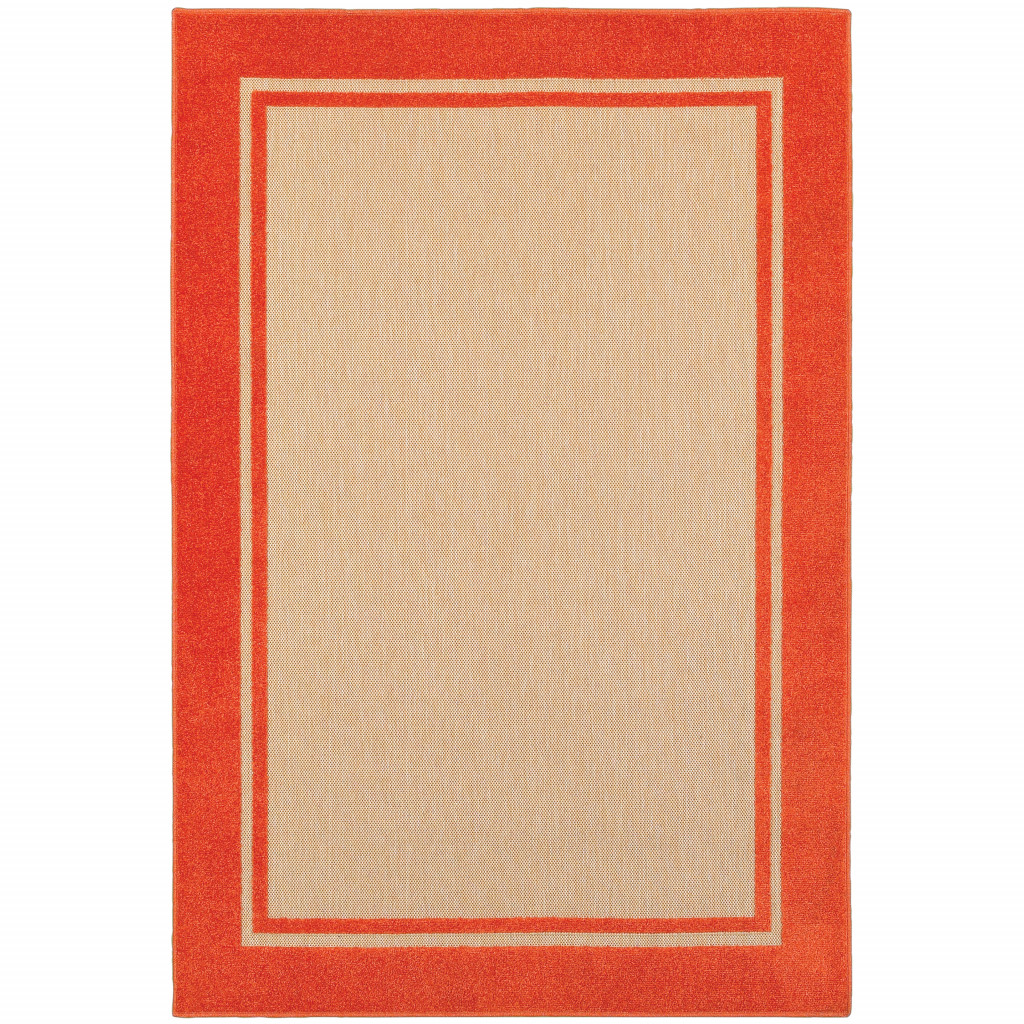 2 x 4 ft. Sand Stain Resistant Indoor & Outdoor Rectangle Area Rug - Orange - 2 x 4 ft.