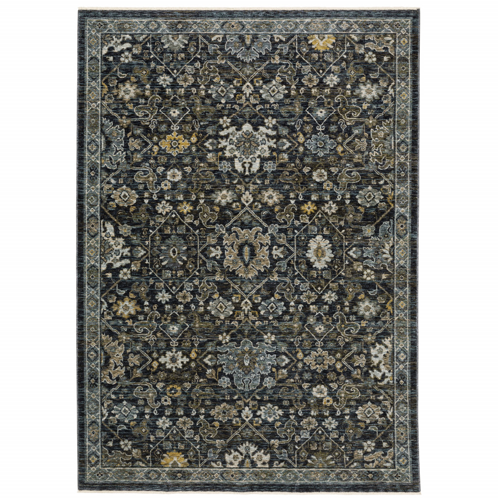 Oriental Power Loom Stain Resistant Area Rug with Fringe - Multi Color