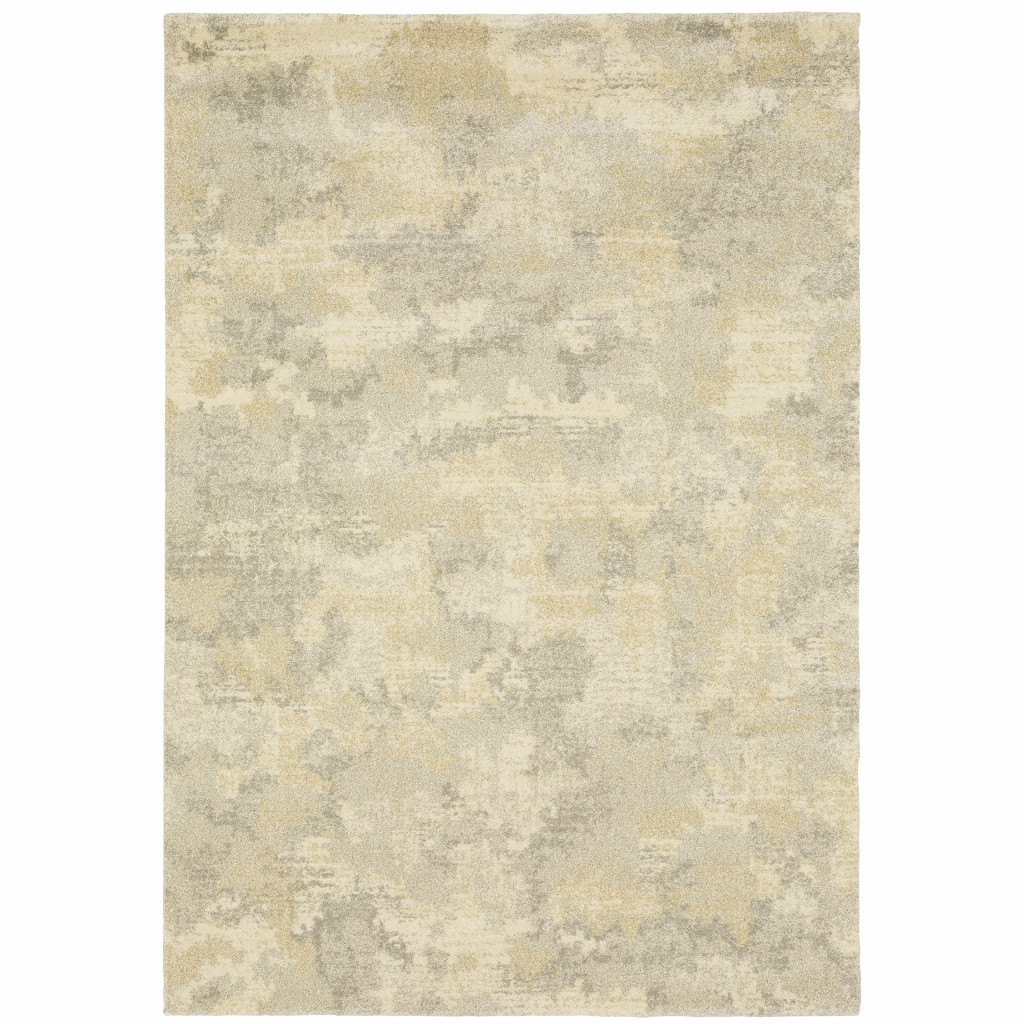 3 x 5 ft. Gray Ivory Beige & Taupe Abstract Power Loom Stain Resistant Rectangle Area Rug - Gray Ivory Beige and Taupe - 3 x 5 ft.