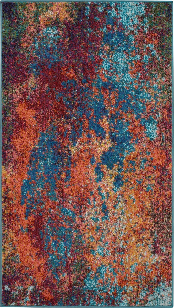 480167 2 x 4 ft. Atlantic Abstract Power Loom Non Skid Rectangle Area Rug