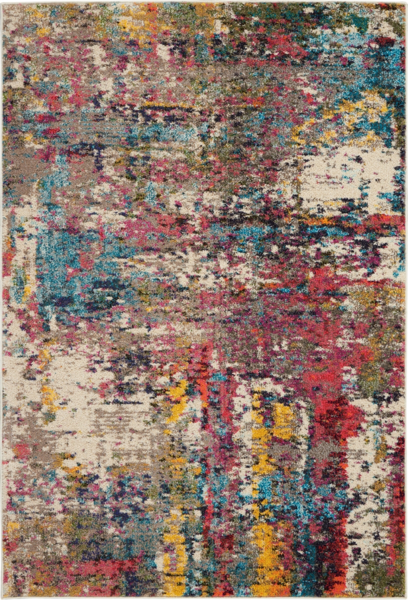 480203 4 x 6 ft. Sunset Abstract Power Loom Non Skid Rectangle Area Rug