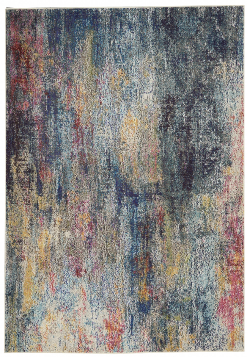 5 x 7 ft. Multicolor Abstract Power Loom Non Skid Rectangle Area Rug - Multicolor - 5 x 7 ft.