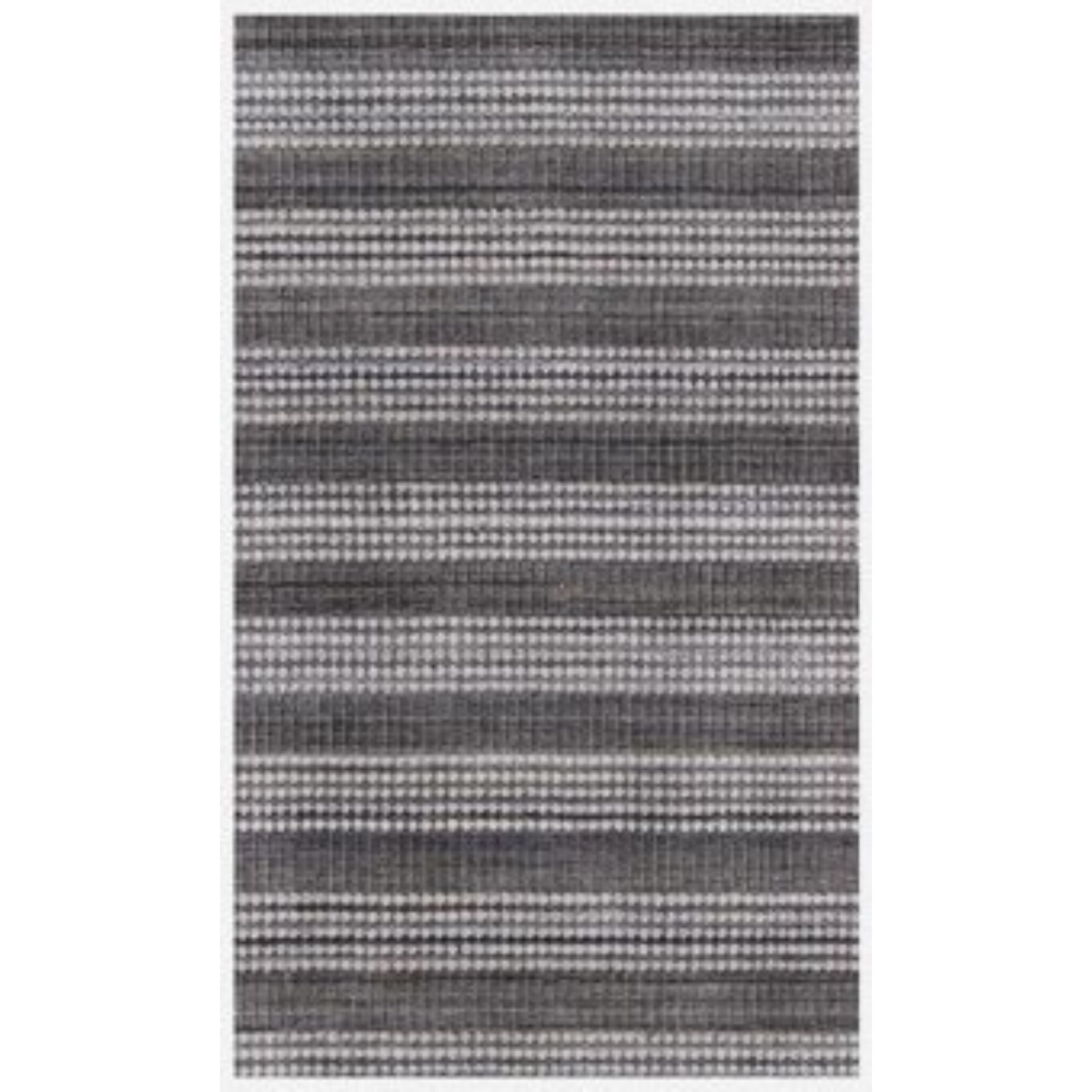9 x 12 ft. Dark Gray & White Striped Hand Loomed Rectangle Area Rug