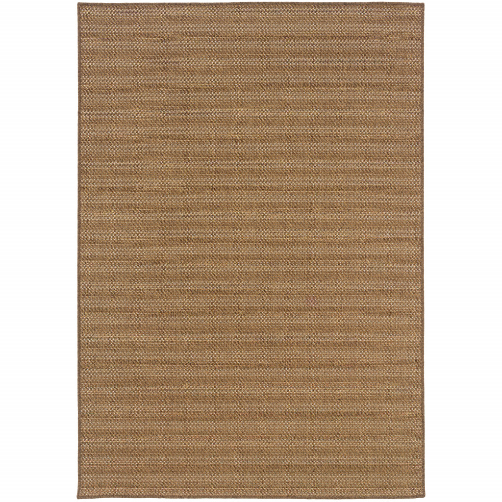 9 x 13 ft. Tan Striped Stain Resistant Indoor & Outdoor Rectangle Area Rug