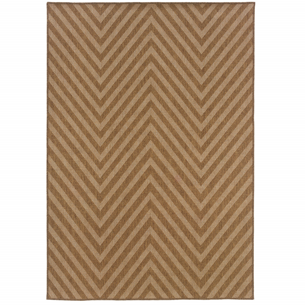 2 x 4 ft. Tan Geometric Stain Resistant Indoor & Outdoor Rectangle Area Rug - Tan - 2 x 4 ft.