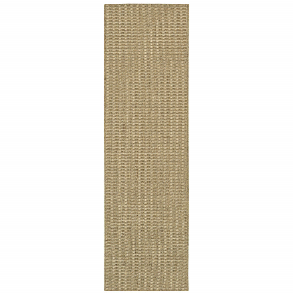 506884 2 x 8 ft. Sand Stain Resistant Indoor & Outdoor Rectangle Area Rug