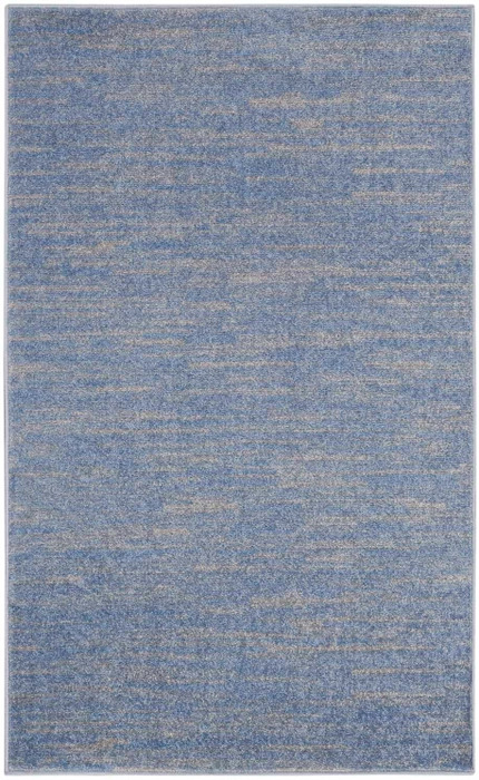 3 x 5 ft. Blue & Gray Striped Non Skid Indoor & Outdoor Rectangle Area Rug - Blue and Gray - 3 x 5 ft.