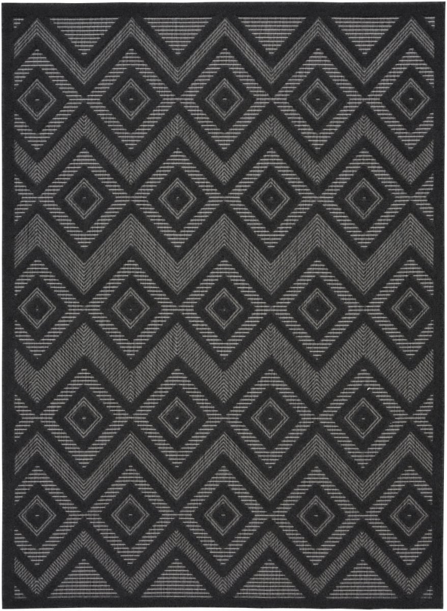 479877 4 x 6 ft. Charcoal Black Argyle Indoor & Outdoor Rectangle Area Rug