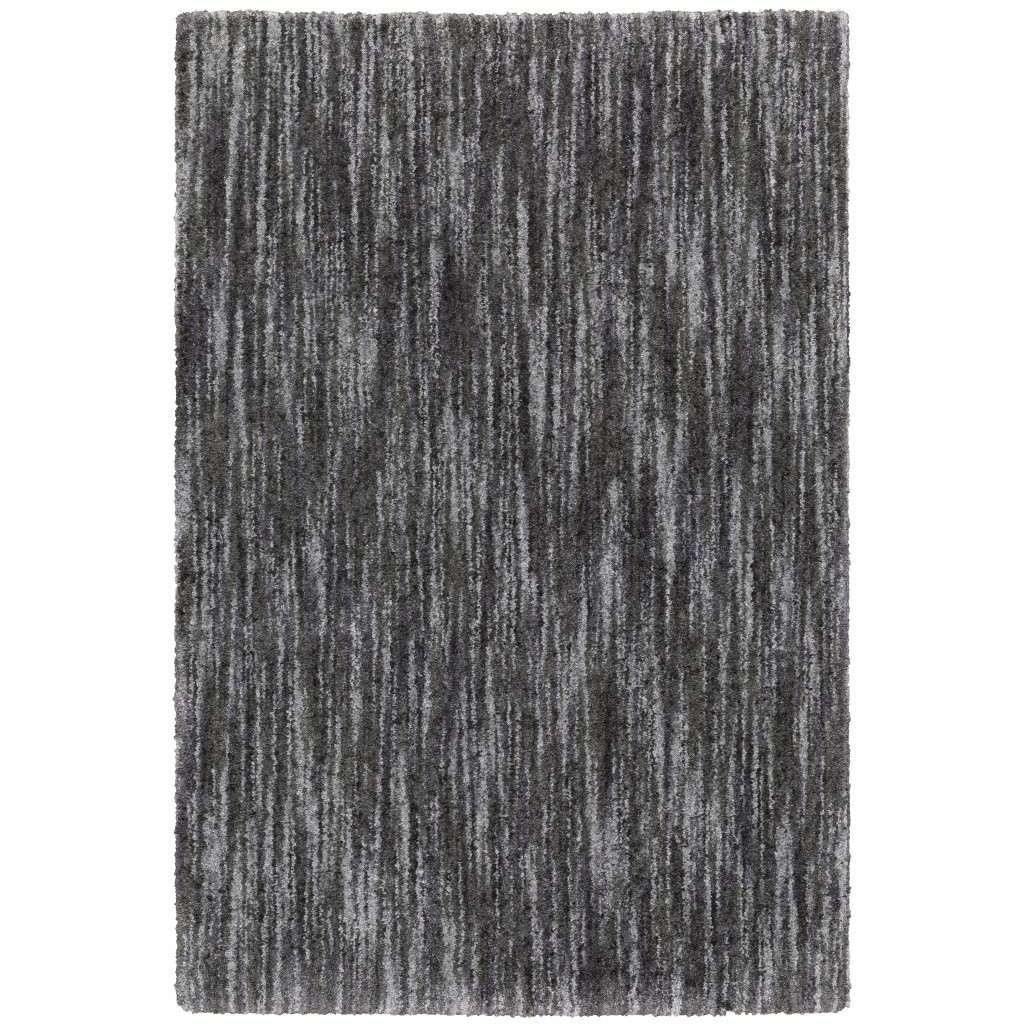 Picture of HomeRoots 507854 10 x 13 ft. Charcoal Shag Power Loom Stain Resistant Rectangle Area Rug